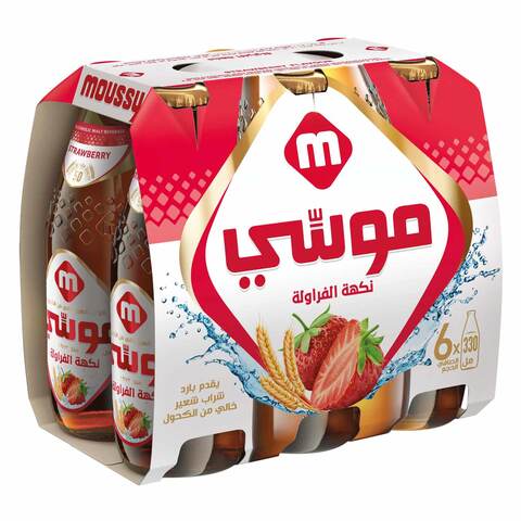 اشتري موسي شراب شعير خالي من الكحول، بنكهة الفراولة 330 مل × 6 عبوات زجاجية في السعودية