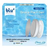 Blu Iconic Shower Filter Hand Held Wall Mount Spare Part Set Silver