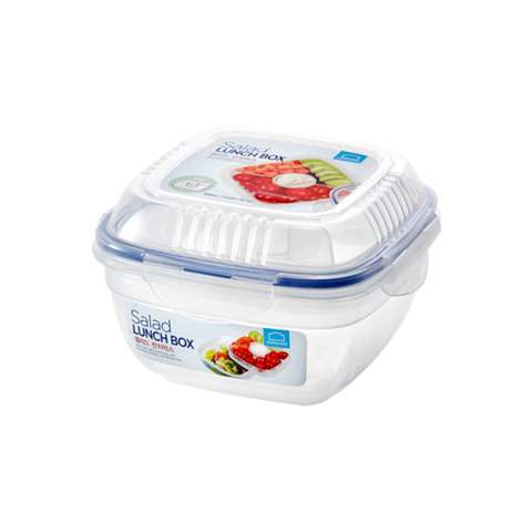 Lock &amp; Lock Salad Lunch Box With Tray And Sauce Container HSM8440T Clear 950ml