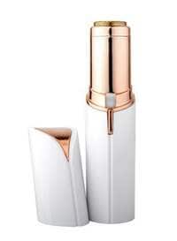 Mini Portable Lipstick Shaped Facial Hair Removal Trimmer Rose Gold/White