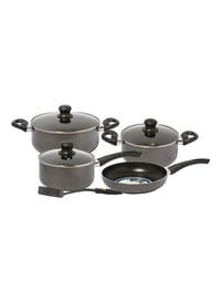 ROYALFORD 8-Piece Cookware Set Black/Clear standard