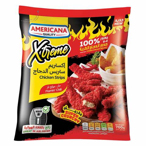 اشتري أمريكانا إكستريم ستربس الدجاج الحارة 700 جرام في السعودية