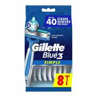 Gillette Blue Simple3 Men&#39;s Disposable 8 Razors
