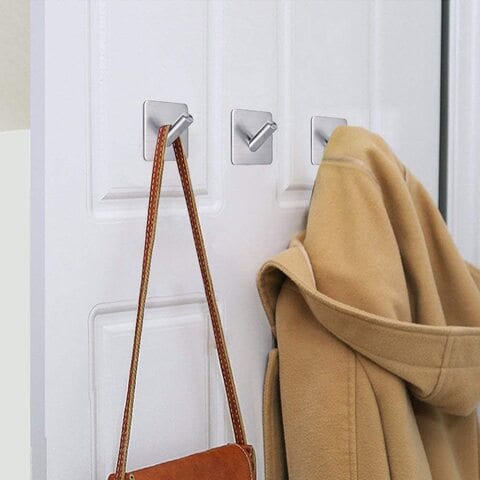Buy Jewjio Wall Hooks Heavy Duty Adhesive Hooks Stainless Steel Hangers  Nail Free Utility Hooks, Stick On Hook For Hanging Towel Cloth Calendar  Online - Shop Home & Garden on Carrefour UAE