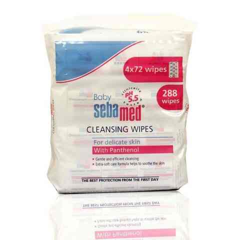 Sebamed Extra Soft Baby Cleaning Wipes White 72 Wipes Pack of 4