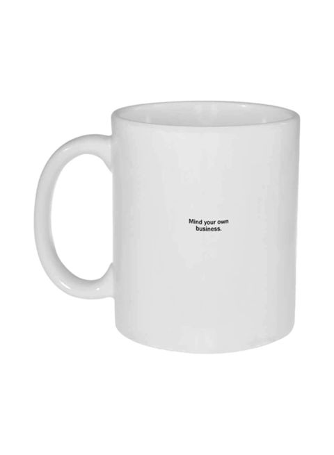 muGGyz Printed Ceramic Coffee Mug White
