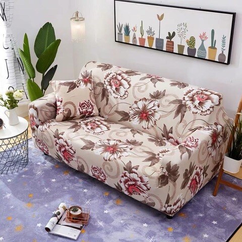 DEALS FOR LESS - Strechable Sofa Cover, Three Seater, Flower  Design