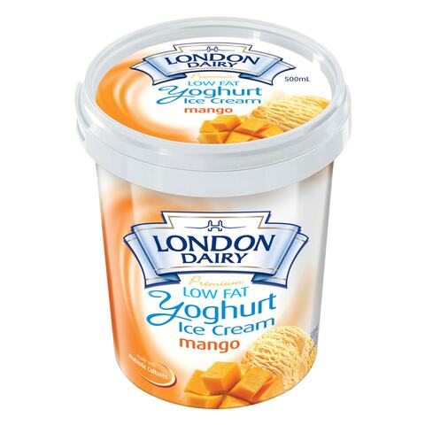 اشتري London Dairy Premium Low Fat Mango Yoghurt Ice Cream 500ml في الكويت
