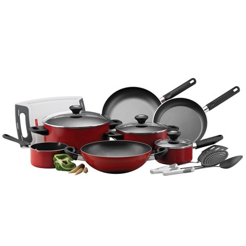 Prestige Classique Cookware Set Red Pack of 14