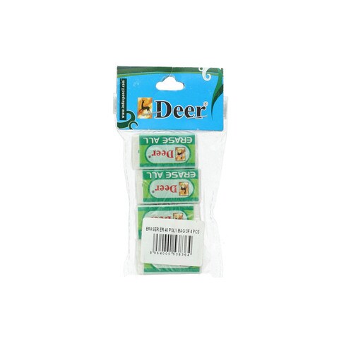 Deer Eraser All 40 Poly Bag Of 4 Pcs