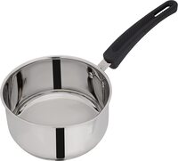 Royalford 14cm Stainless Steel Saucepan, Induction Base, RF11121 Stainless Steel Kitchen Cookware Heavy Gauge Tri Ply Base Saucepan With Pouring Spout &amp; Comfortable Handle, Multicolor