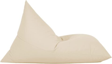 Luxe Decora Outdoor/Indoor Sack Bag Lounge Water Repellent Bean Bag (L, Beige)
