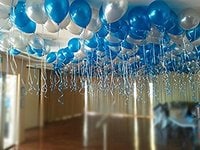 Buena Ventura&#39;s Themez Only Metallic HD Balloons for Party Decoration (Blue / Silver) - Pack of 50 pcs for First Birthday/ Anniversary/ Baby Shower / Boy Birthday