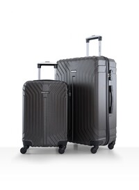 Parajohn Lightweight 2-Pieces ABS Hard Side Travel Luggage Trolley Bag Set With Lock For Men / Women / Unisex Hard Shell Strong- Grey