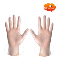 Generic-Disposable PVC Gloves Single Use Transparent AMMEX Gloves Powder Free Latex Free for Food Service, Parts Handling, Cleanup and Beauty Salon 100PCS/Box