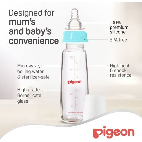 Pigeon Glass Feeding Bottle A290 Clear 240ml
