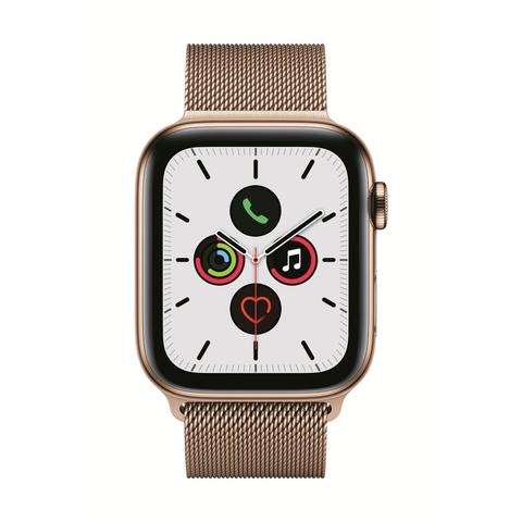Apple Watch Series 5 GPS + Cellular 44mm Gold Stainless Steel Case with Gold Milanese Loop (MWW