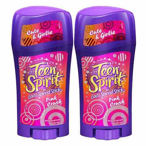 Lady Speed Stick Teen Spirit Anti-Perspirant Deodorant Pink Crush Blue 65.2g Pack of 2