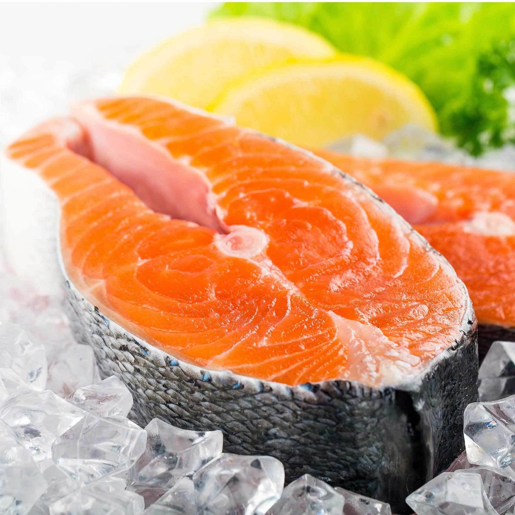 Buy Fresh Salmon Fish Steak Norway Per Kg Online Shop Fresh Food On Carrefour Saudi Arabia