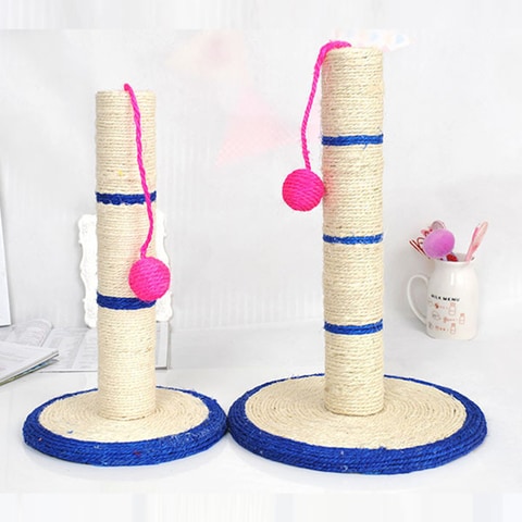 Buy Generic-Sisal rope cat tree column cat claw plate grinding claw board cat toy clown shape round bottom mouse cat scratching column cat scratch board hanging ball style small in UAE