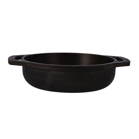 Royalford 11 Inch Cast Iron Flat Base Kadai, RF10401, Heavy Duty Construction Cast Iron Grilling Wok, Flat &amp; Shallow Wok For Sautees &amp; Stir Frys With Wide Handles