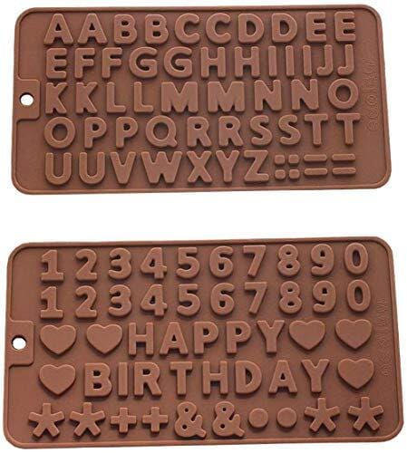 Generic Silicone Letter Mold And Number Chocolate Molds Ton Silicone Alphabet And Number Cake Baking Mold Chocolate Ice Tray Embosser Cutter 3D Non-Stick Mold