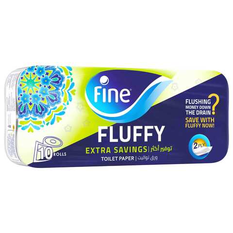 Fine Toilet Fluffy Tissues 2 Ply 10 Rolls