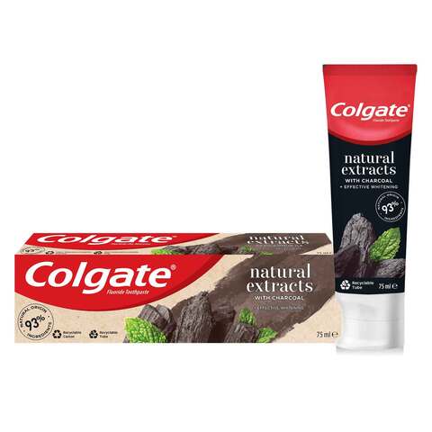 Buy Colgate Natural Extracts Charcoal Toothpaste Black 75ml in Saudi Arabia
