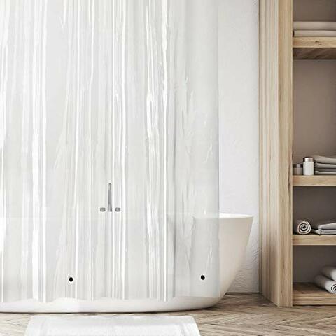 Guage Vinyl Shower Curtain Liner, Extra Long Waterproof Shower Curtain