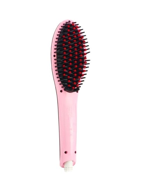 Isabella 2 In 1 Hair Straightening Brush Pink Black Red