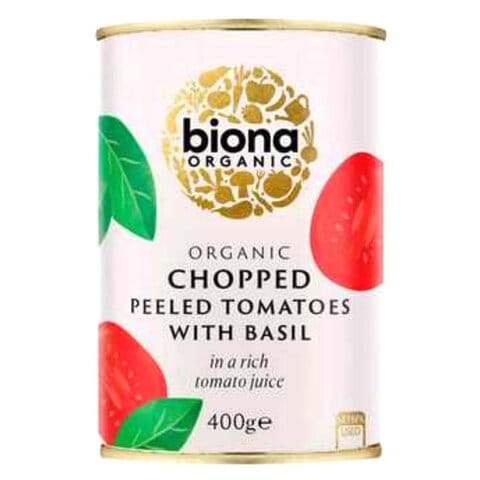 Biona Organic Chopped Peeled Tomatoes With Basil 400g