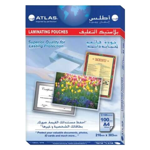 Atlas A4 Laminating Pouch Clear 100