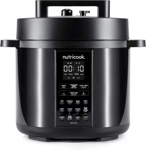 Nutricook Smart Pot 2 1000 Watts - 9 In 1 Instant Programmable Electric Pressure Cooker, 6 Liters, 12 Smart Programs, 2 Years Warranty, Black, Sp204K