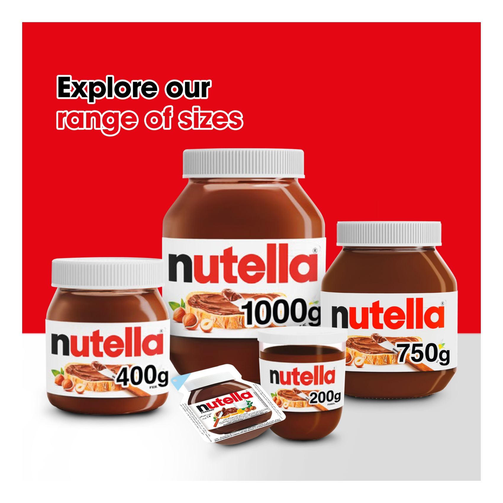 Buy Nutella Hazelnut Chocolate Breakfast Spread Jar 1000g Online - Shop  Food Cupboard on Carrefour UAE