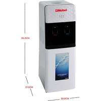 Nobel 2 Tap Freestanding Top Loading Water Dispenser with Cabinet White NWD1602