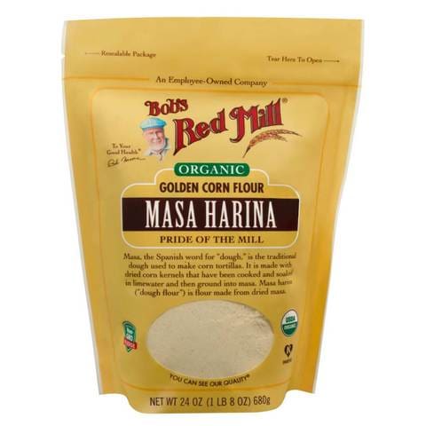 Bob&#39;s Red Mill Organic Masa Harina Golden Corn Flour 680g