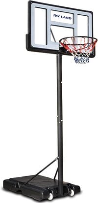SKY LAND Sports Basketball Hoop   Basketball Goal on Wheels Adjustable Height 5 - 10 FT, 44&quot; Backboard For Adults &amp; Kids, Outdoor Basketball Stand, EM-1873
