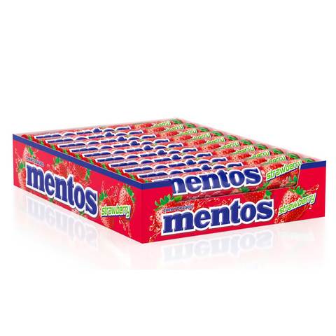 Mentos Strawberry Chewing Gum 38g Pack of 20