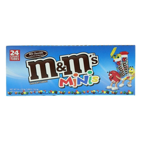 M&amp;Ms Minis Chocolate Candy 30.6g Pack of 24