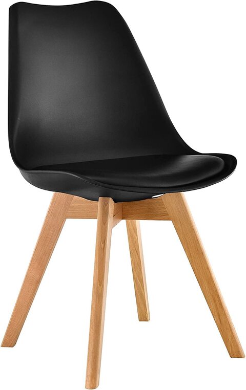 Black dining store chairs with cushion