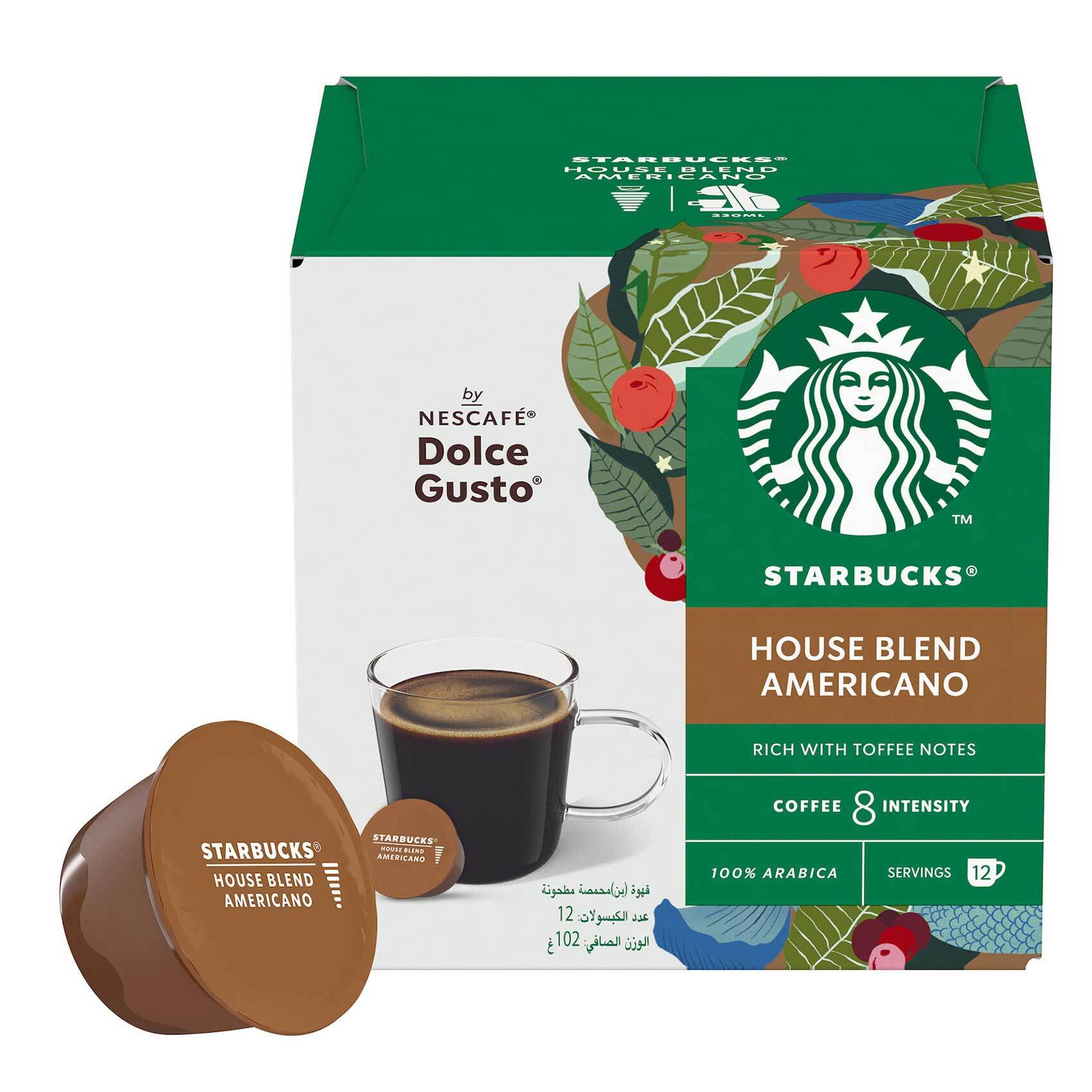 Buy Starbucks Dolce Gusto House Blend Americano Coffee 102g Online - Shop  Beverages on Carrefour UAE