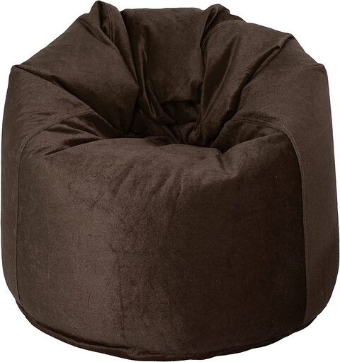 Luxe Decora Soft Suede Velvet Bean Bag Cover Only (Medium, Brown)