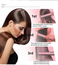 The Mohrim 3 In 1 Hair Straightener Brush With Blow Dryer, CeRAMic Coating Heating Straightener Brush For Hair Styling