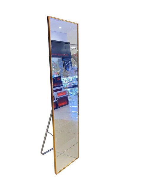 Opulent And Elegant Classy Framed Floor Standing Mirror With Stand Gold 150x36cm
