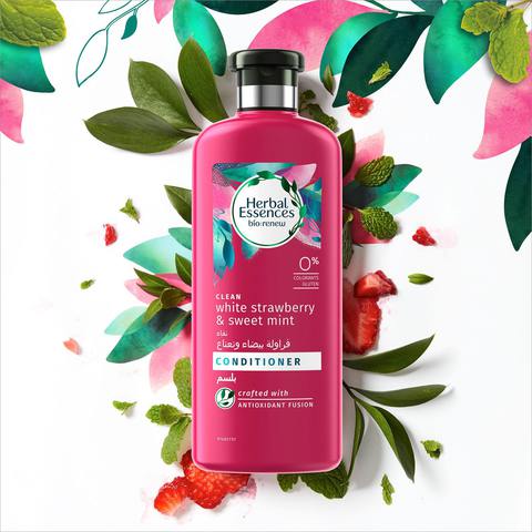 Herbal Essences Bio Renew Clean White Strawberry And Sweet Mint Conditioner Pink 400ml