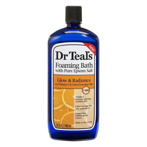 Dr Teal&rsquo;s Glow And Radiance With Pure Epsom Salt Foaming Bath 1L
