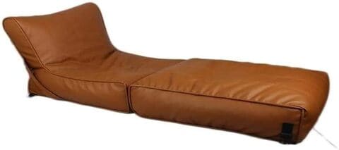 Deep Sleep Bean Bag Bed Chair Sofa Bed Leather Wallow Filp - Out Lounger Relaxing Bed Chair Relaxer Ideal For Hostels Hotel Hospitals (Orche Brown)