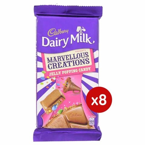 Cadbury Dairy Milk Marvelous Creations Jelly Poppin gram Candy - 160 gram x8
