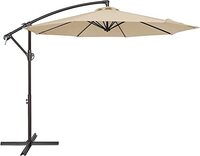 Yulan Outdoor Cantilever Garden Parasol, Banana Patio Umbrella With Crank Handle And Tilt For Outdoor Sun Shade, Khaki, Without Base, 365