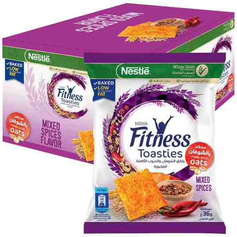 Nestle Whole Grain With Oats Fitness Toasties With Mixed Spices 36g Pack of 14